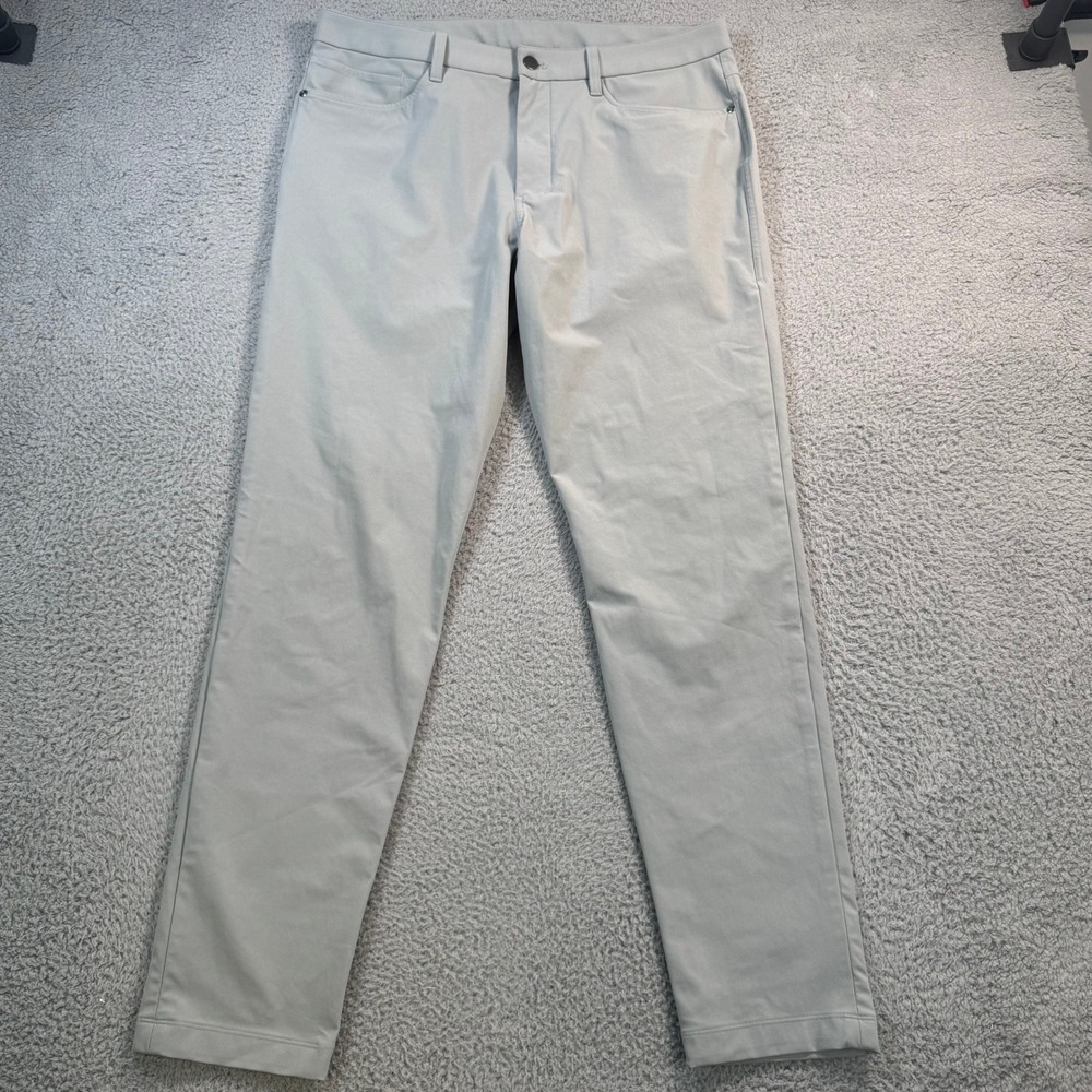 Lululemon Commission Pant Slim 34x31 Grey 5 Pocket LM5AQSS Mens 34x31